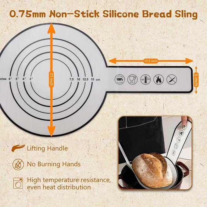 Sourdough Starter Kit-21 Piece Ultimate Bread Baking Supplies Set with Banneton Proofing Basket (9" Round & 10" Oval), Dough Jar, Bread Lame, Whisk & Tools, Complete Sourdough Kit for Beginners