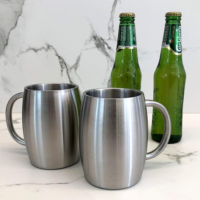 CHILLOUT LIFE Stainless Steel Insulated Coffee Mugs Set of 2 (14oz) – Double Wall Coffee Cups with Spill Resistant Lid & Strong Handle, Shatterproof Cups for Cold Drinks and Hot Beverages - Image 5