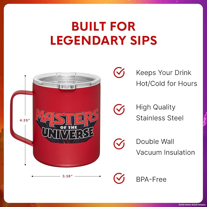 Dragon Glassware x Masters of the Universe Camp Mug 12oz - I Have The Power | Insulated Stainless Steel Mug for Coffee, Tea, Matcha, Hot Beverages; Official Masters of the Universe 2026 Movie Mug - Image 3