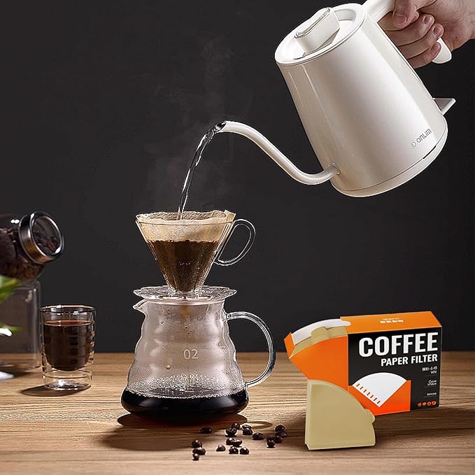 Easy-Dispensing Natural Brown Cone Coffee Filters, V02 Size, 100 Count - Unbleached Paper Filters for Pour Over Brewing, Compatible with Chemex, Hario V60 & More，Box for Easy Use & Tidy Storage