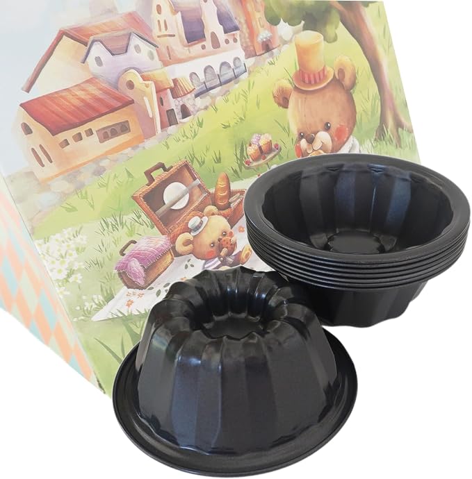 4 Inch Mini Fluted Cake Pan, Carbon Steel Round Cake Mold, 8 Pack | Nonstick Flan Pan for Cakes, Tarts, Pies, Muffin, Cupcake, Pizzas - Image 5