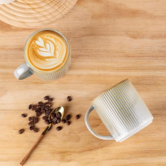 theterra Ceramic Coffee Mugs Set of 4, 14.2 oz Coffee Cups with Handle | Handmade, Suitable for Latte, Tea, Milk, Beer & Hot Cocoa, Desert Sage - Image 3