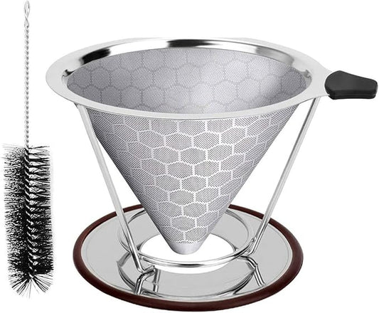 Stainless Steel Coffee Filter Reusable Strainers Dripper Manual Brewing Supplies Stainless Steel