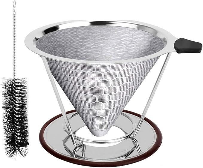 Stainless Steel Coffee Filter Reusable Strainers Dripper Manual Brewing Supplies Stainless Steel