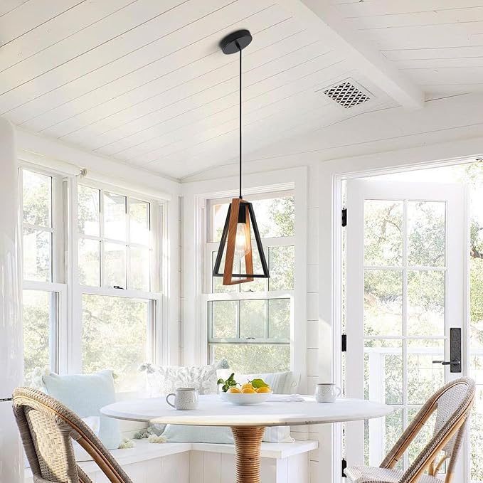 3 Pack Small Farmhouse Pendant Lights Kitchen Island Industrial Metal Pendant Light Fixture Black Hanging Light Fixture Vintage Pendant Light Fixtures for Dining Room Living Room - Image 7