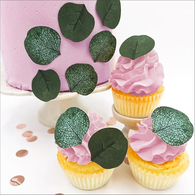 Sugar Robot - Edible Eucalyptus Leaves - Small Size - Edible leaves for cake decorating - Premium Crafted - Made in the USA Cake -Set of 24 (Eucalyptus Leaves) - Image 2