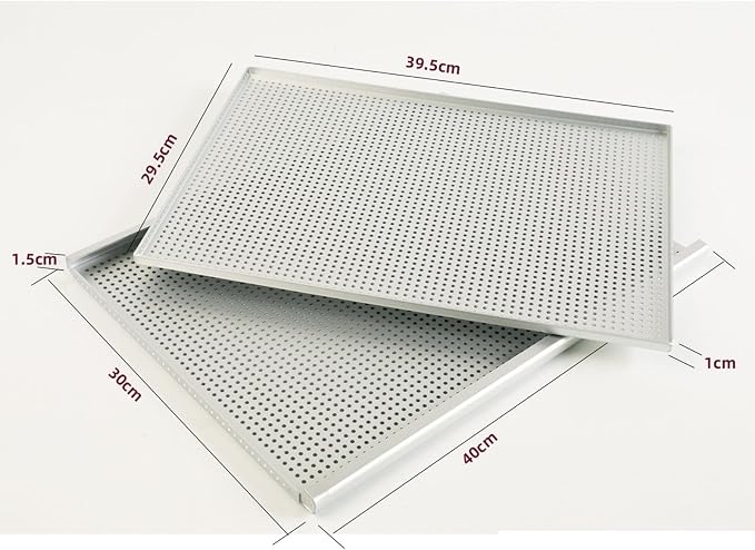 Sheet Puff Pastry Tray Cookie Pan Millefeuille Tray Two Layer Aluminum Perforated Surface Suitable for Family Gatherings Event, Thickness 2mm - Image 3