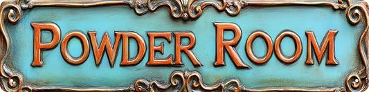 Kexle Vintage Metal Wall Decor Sign "POWDER ROOM" 4 x 16 inches Retro Tin Sign for Home, Bar, Bathroom, Bedroom, Man Cave by Unknown