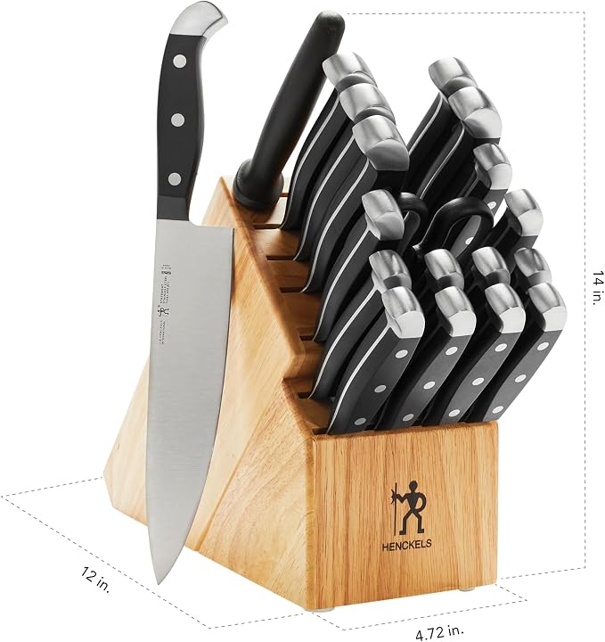 Henckels Statement 20-Pc Knife Block Set, Razor-Sharp, German Engineered | Informed by 100+ Years of Mastery. Effortless Cutting with Lightweight with Comfortable Grip, Dishwasher safe. - Image 3