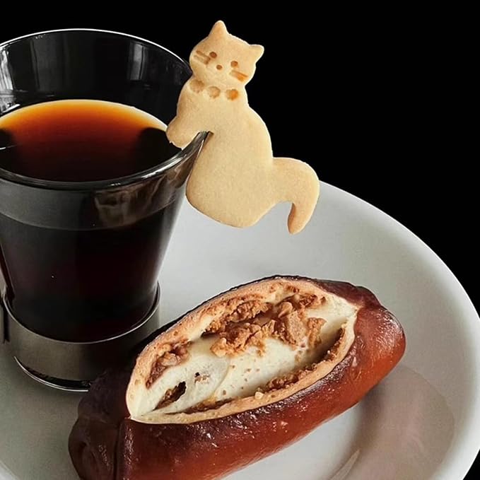 Cats Coffee Cup Cookie Stamp Easy Dishwasher Safe for Professional and Home Bakers Alike Cats Shape Cookie Stamp - Image 5