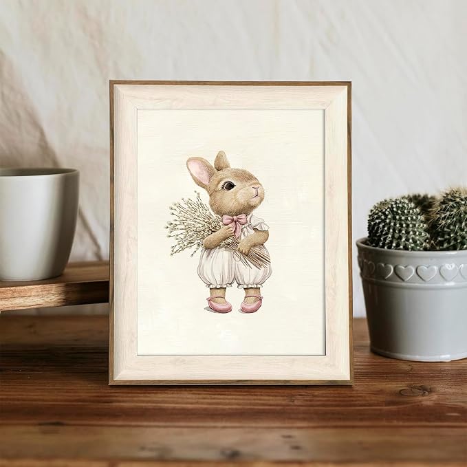 XOCUUI Pink Nursery Wall Decor Art Prints, Cute Baby Girl Room Decor, Pink Girl Wall Art Vintage Floral Wall Decor for Baby Girls' Nursery & Kids' Room - 8x10inch|Unframed - Image 7
