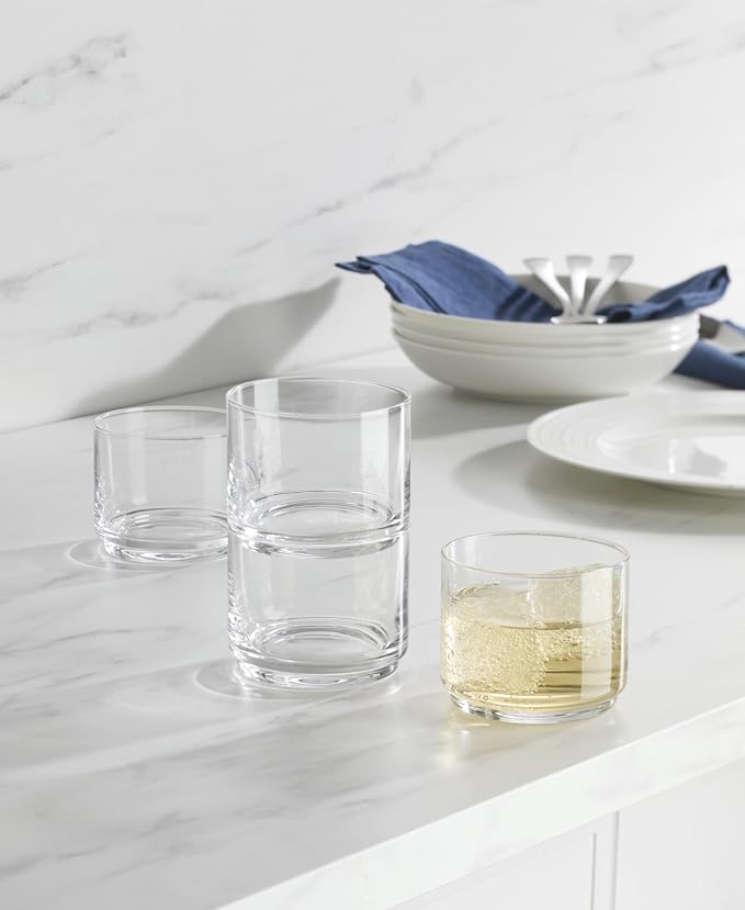 Lenox Tuscany Classics Stackable Highball Glasses, Set of 6 | dishwasher safe | 2.5 inch height | stackable design | 9oz, gift for women, drinking glasses cups, glassware - Image 5