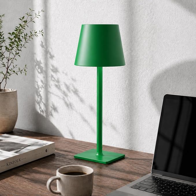 Yogaret Green Cordless Table Lamps, 6000mAh Rechargeable Battery, 2 Pack | Portable table lights set of 2 wireless battery operated lamps for indoor tables, patio, restaurant, dinner and kitchen use - Image 7