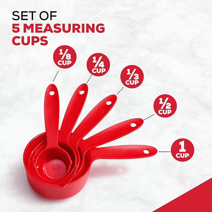 King Arthur Baking Company Lightweight Measuring Cups, BPA-Free, PFAS-Free, 5-Piece Set