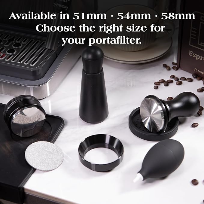 7 PCS 58mm Espresso Accessories Kit: Espresso Tamper, Coffee Distributor, Puck Screen, Dosing Funnel and WDT Tool Espresso Machine Accessories, Professional Espresso Tools