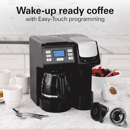 Hamilton Beach FlexBrew Trio 2-Way Coffee Maker, Compatible with K-Cup Pods or Grounds, Combo, Single Serve & Full 12c Pot, Black - Fast Brewing (49902) - Image 5