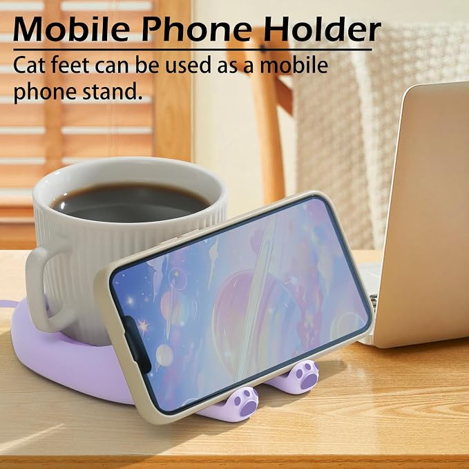 PUSEE Mug Warmer,Coffee Warmer for Desk Candle Warmer Auto Shut Off,Coffee Cup Warmer with 3 Temp Settings,Electric Beverage Warmer Plate for Coffee,Tea,Water Milk and Cocoa(Not Include Cup) - Image 6