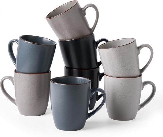famiware Venus Coffee Mugs for 8, 13 oz Mug Set, Dringking Cup with Handle for Coffee, Tea, Cocoa, Milk, Multi-color by Famiware