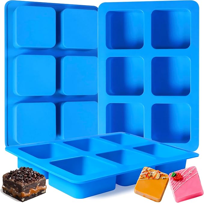 Sidosir 3Pcs Chocolate Covered Cookie S'mores Molds, 6-Cavity Square Molds Silicone for Smores, Non-Stick Silicone Baking Mold for Graham, Chocolate, Graham Crackers, Candy by Sidosir