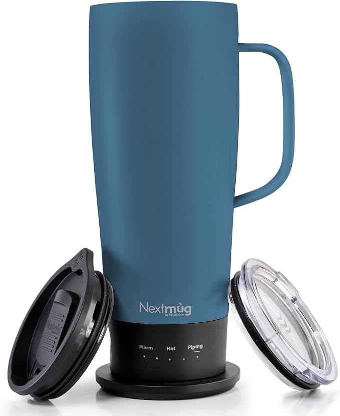 Nextmug Ultra - Temperature-Controlled, Self-Heating Travel Mug | (Slate Blue - 24 oz.) – The Biggest Nextmug, No App, Long-Lasting Battery for Work & Study, Great Gift for Coffee Lovers by NextmugbyNextboom