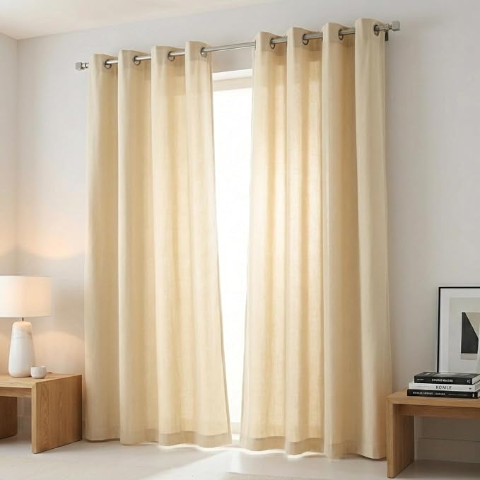 Urban Villa Cotton Grommet Curtains 52x96 (2 Panels) Ivory by CottonTrends