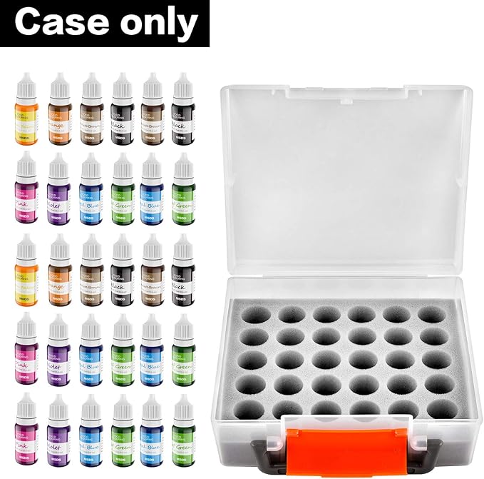 ALCYON Food Coloring Bottle Storage Organizer Case Compatible with Cake Food Coloring Set, Food Grade Vibrant Liquid Dye Container Box Holds 30 Bottles (Box Only)