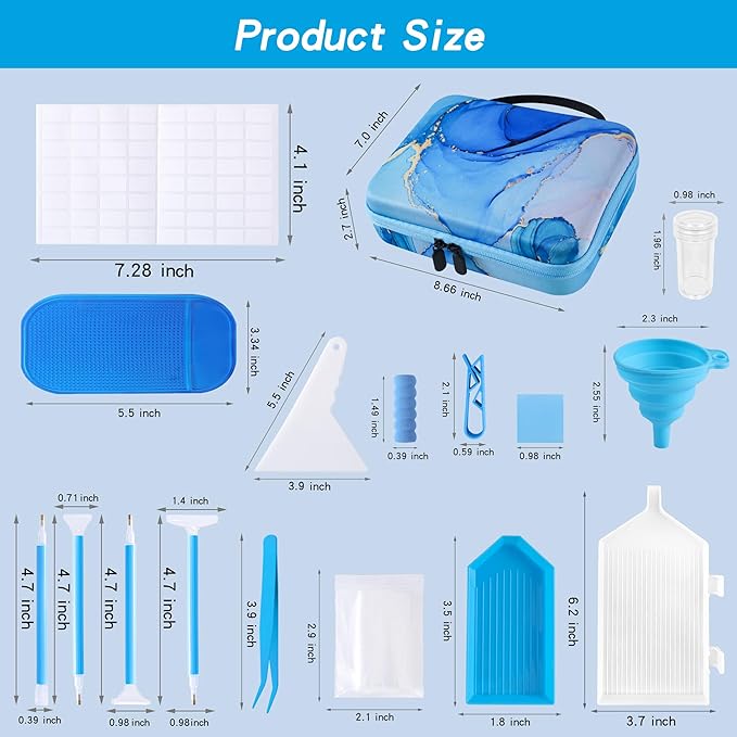 LYMUSUMI 30 Slots Diamond Art Storage Containers Portable Bead Storage Boxes for Diamond Painting Accessories and Tools