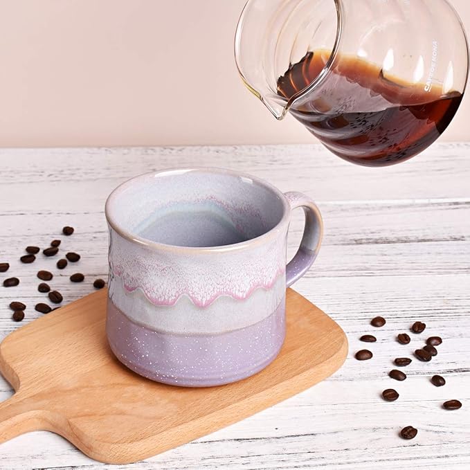 Bosmarlin Large Ceramic Coffee Mug, Big Tea Cup, 7 Colors to Choose, 21 Oz, Dishwasher and Microwave Safe, 1 PCS (Purple) - Image 5