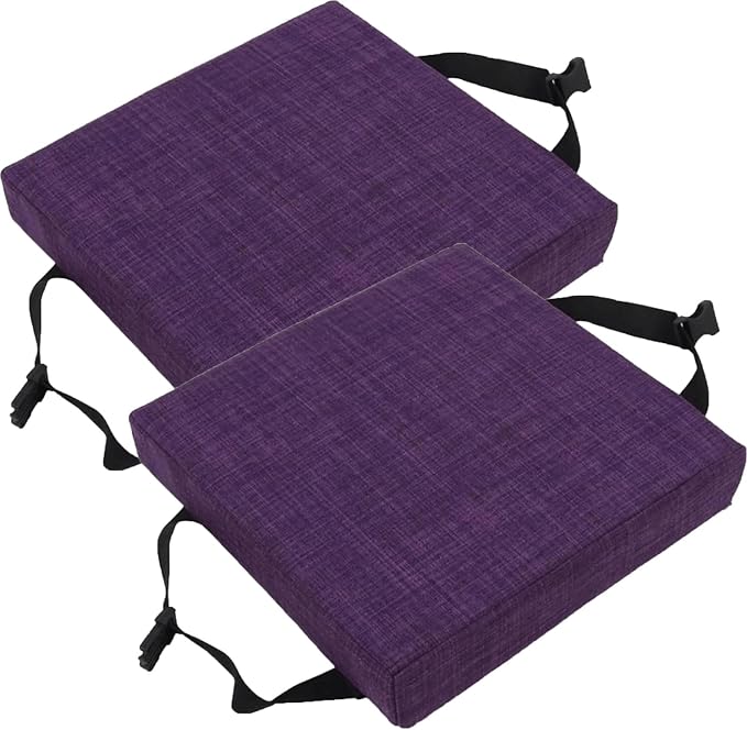 Square Cushion Set of 2 for Bar Stool 14x14/15*15/12*12 Seat Pad Thicked 5/8cm With Ties for Home Kitchen Dining Chair (Color: 10#) by Unknown