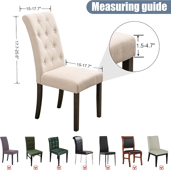 Dining Chair Covers, Stretch Seat Covers, Washable Furniture Protector | 4 Pack, Washable, Stretch Fit, Soft, Non Slip, Dining Chair Covers, Seat Protector, Furniture Cover,Easy Clean - Image 5