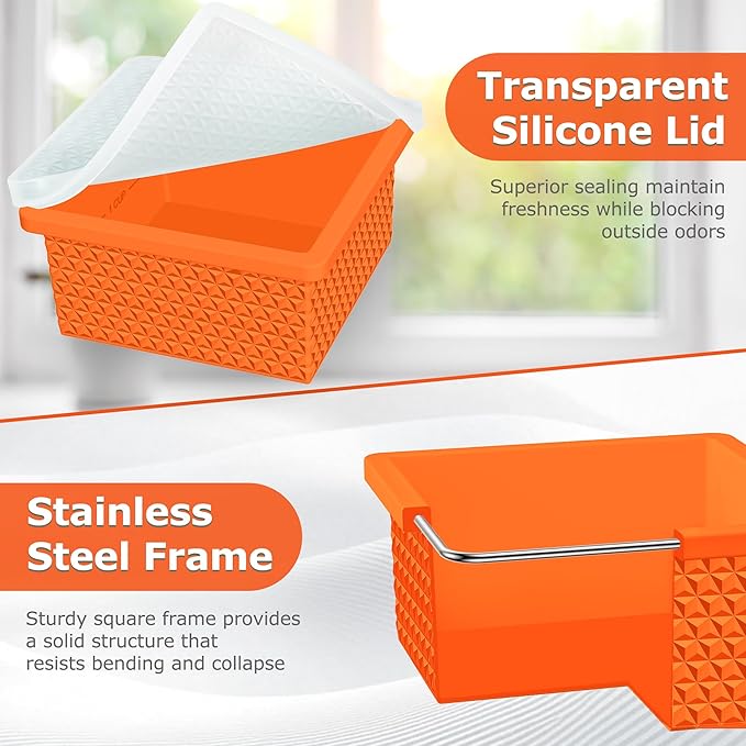 Silicone Freezer Tray with Lid-Stackable Soup Freezer Container Molds,2-Cup Ice Cube Trays for Perfect Portion Control,Food Storage & Meal Prep,Oven & Dishwasher Safe-4 Pack