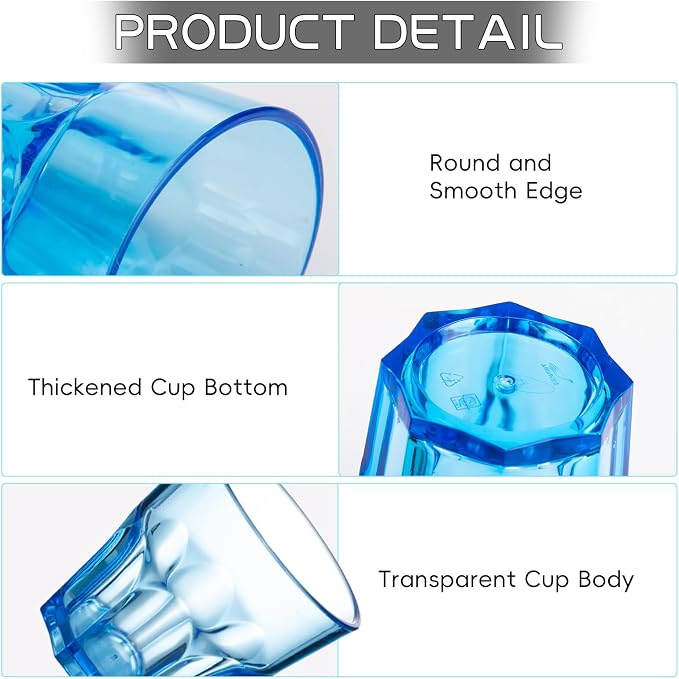 6Pcs Plastic Drinking Glasses, XJMWXHFC Acrylic Glasses Drinkware, Unbreakable Tumblers Drinking Glass, Multi-color Cups Reusable Glassware for Kitchen Cocktail Picnic Party Juice Whiskey Wine (160ml) - Image 4