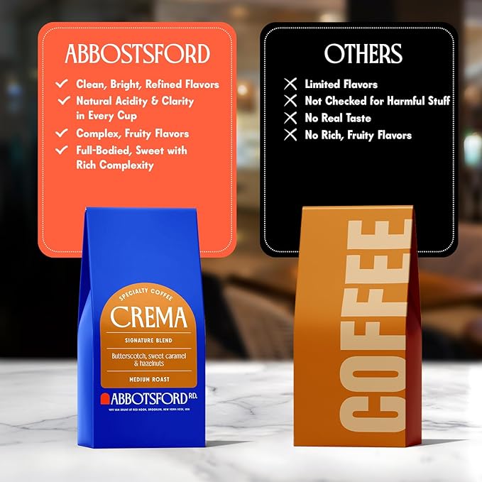 Crema Coffee Whole Bean, Specialty Coffee, Arabica Medium Roast Coffee Beans, Signature Blend with Butterscotch, Sweet Caramel & Hazelnut Flavors, 12 oz Bean Bag, Freshly Roasted in Brooklyn, Kosher Certified
