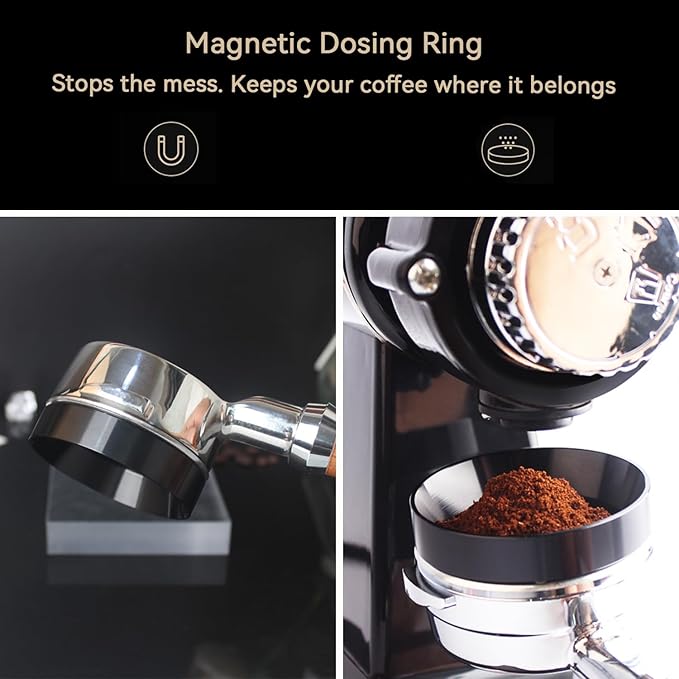 54mm Espresso Accessories Kit 2-in-1 Coffee Distributor and Tamper Leveler, WDT Tool and Magnetic Dosing Funnel for 54 mm Portafilters