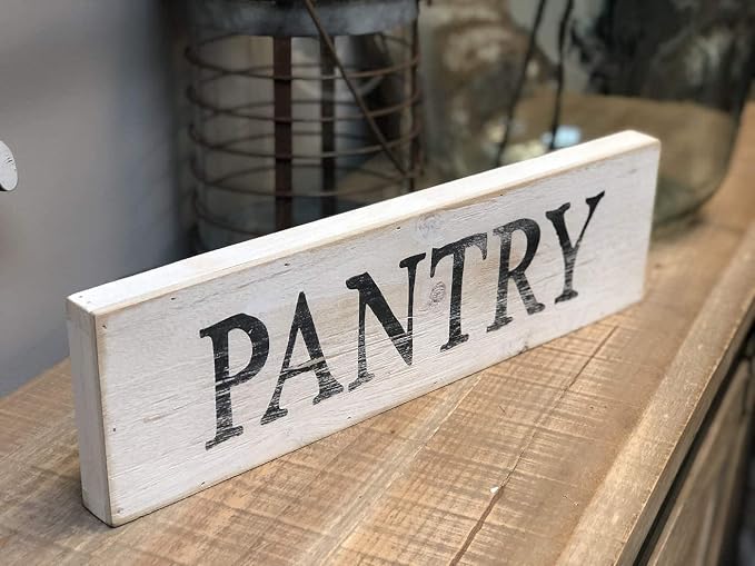 Pantry Whitewashed Wood Wall Sign, Rustic Farmhouse Wall Hanging Decor, 15.75 x 1 x 4.5 Inches - Image 3