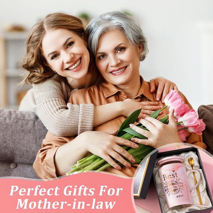 Mother in Law Birthday Gifts, Best Mother In Law Ever, 14oz Pink Marble Mug | Mom Mug with Gold Print, Mom Gifts from Daughter-In-Law or Son-In-Law, Wedding Valentine Coffee Cup Present, Nice Gift Boxed - Image 6