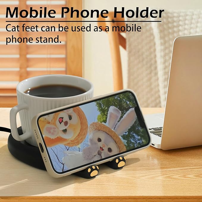PUSEE Mug Warmer,Coffee Warmer for Desk Candle Warmer Auto Shut Off,Coffee Cup Warmer with 3 Temp Settings,Electric Beverage Warmer Plate for Coffee,Tea,Water Milk and Cocoa(Not Include Cup) - Image 6