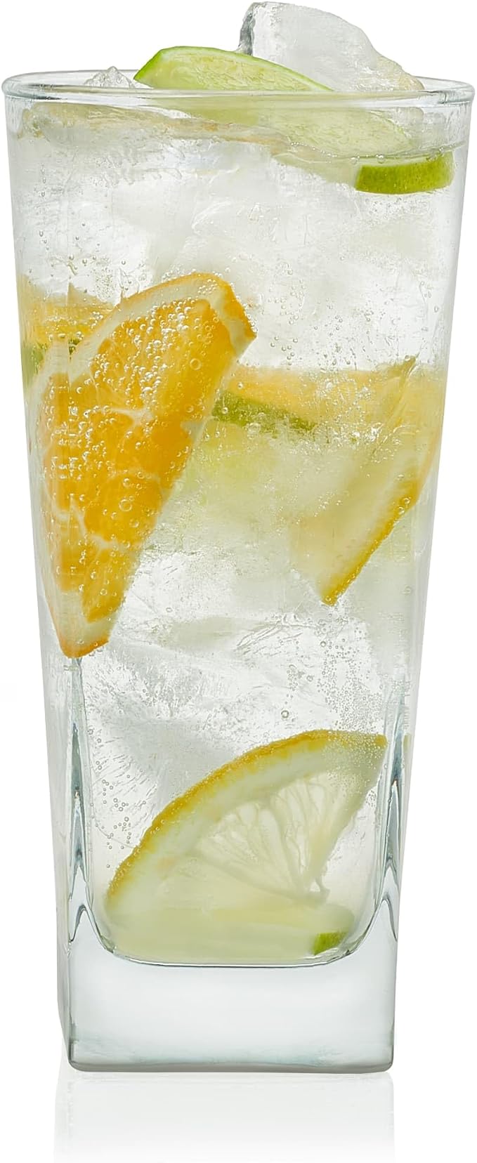 14.3 oz Drinking Glasses Set of 8, Tumblers with Thick Square Base | Crystal Clear Drinking Glasses, Thick Square Base, Everyday Glassware for Water, Juice & Iced Tea, Dishwasher Safe by Libbey