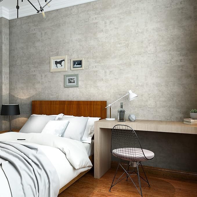 CRE8TIVE Concrete Wallpaper Cement Contact Paper Wide 24"x118" Taupe Grey Extra Thick Paper Roll Waterproof Countertop Cabinet Covers Peel and Stick Removable Decorative Vinyl Film for Bedroom Kitchen - Image 4