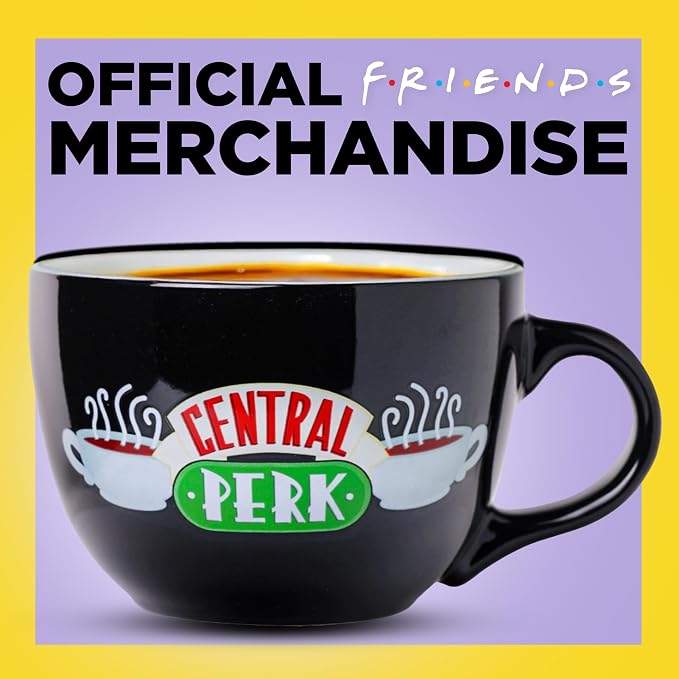 Silver Buffalo FRIENDS Central Perk Black Ceramic Mug Oversized for Coffee, Soup, 24 Ounces | Oversized for Coffee, Cup, Black, 0.71 Liters - Image 4
