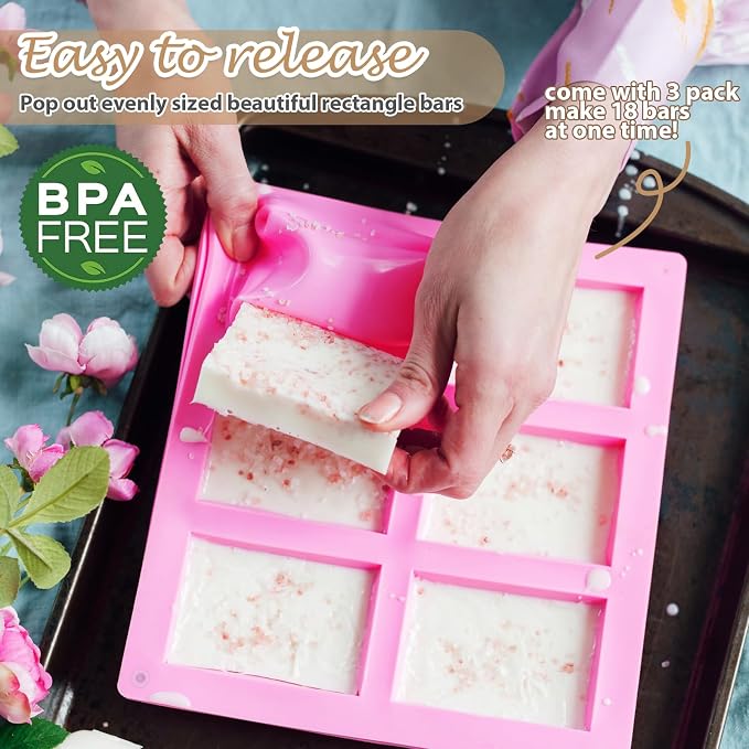 Rectangle Molds Silicone for Deep Chocolate Bar Food Grade Baking Molds for Rice Crispies Treats Cake Chocolate Bar Desserts Ice Cube Wax Melts Soap Homemade Non-stick Molds BPA free DIY Tray Molds - Image 2