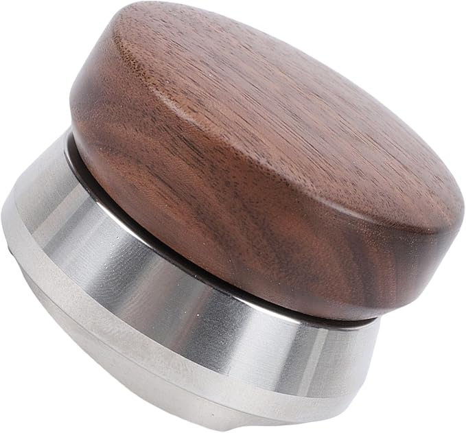 GLOGLOW Tampers Coffee Leveler Coffee Leveling Tool with Stainless Steel Base Walnut Wood Handle for Single Head Machine 53mm Distributor Tamper Adjustable Adjustable