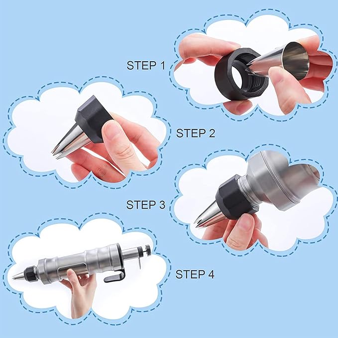 Dessert Decorating Syringe Set, Yellow Icing Decoration Set Stainless Steel Cupcake Injector/Decorating Icing Set with 6 Nozzle, 3 Scrapers, 2 Brushes for Baking Biscuit Cake Decoration (Black)