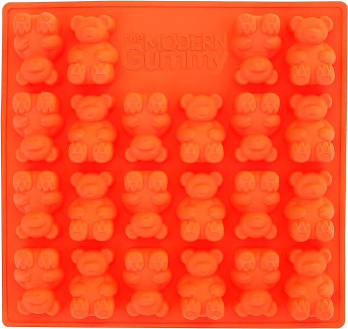 Jumbo Size Gummy Bear Mold, Makes 22 Bears, Food Grade Silicone to Make Candy, Soap, Gelatin, Cupcake Toppers, Chocolate and Ice Tray Molds