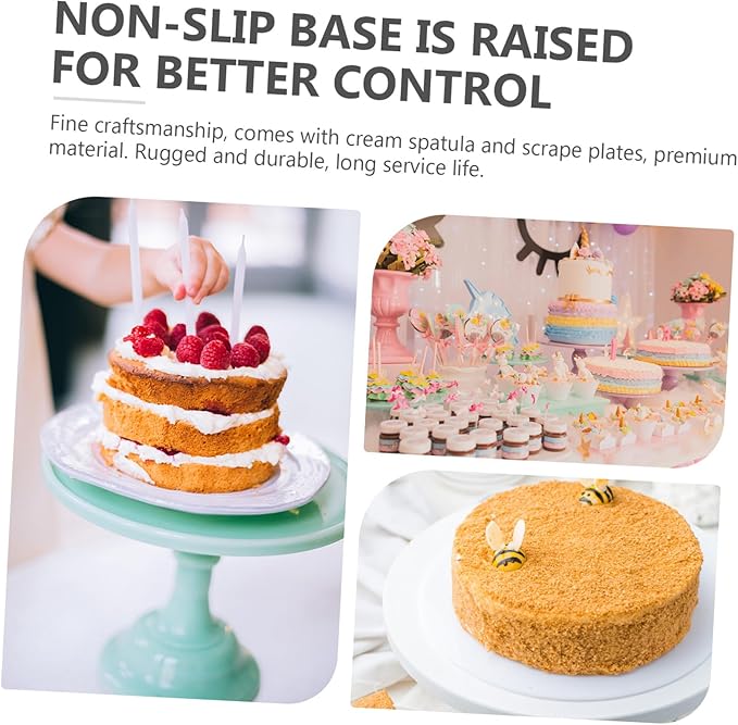 Cake Decorating Turntable with Smooth Rotation Double Bearings Spatula and Scraper for Baking DIY Dessert Stand Practical Cake Decorating Table for Bakery and Party Use