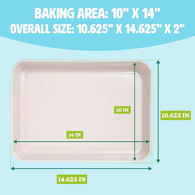 Tasty Clean Ceramic 14-Inch x 10-Inch Roasting Pan, Durable Aluminized Steel for Professional Results, Clean Ceramic Nonstick Coating, Oven Safe to 425°F, Dishwasher Safe, Aqua - Image 6