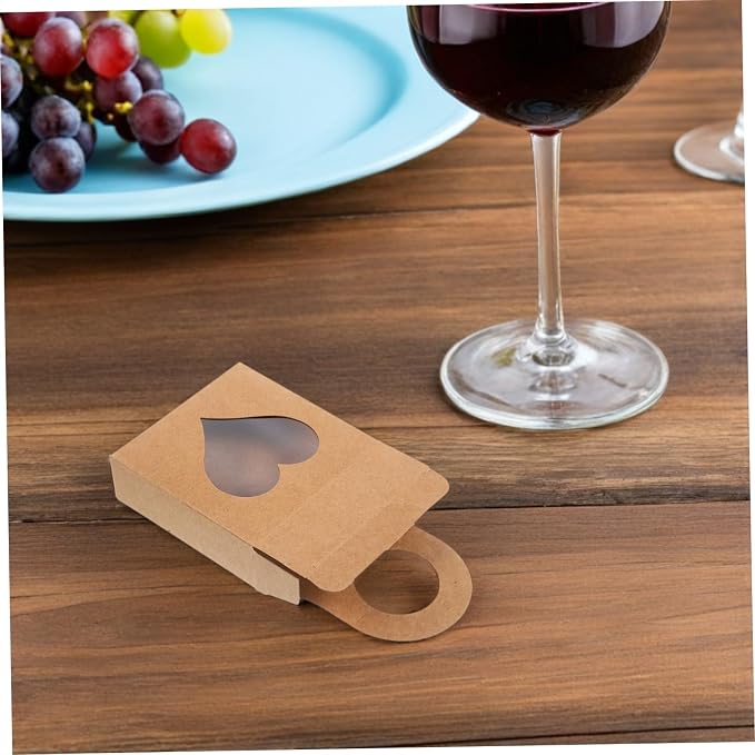 TEHAUX 30pcs Kraft Paper Hanging Wine Boxes with Window, Decorative Candy and Cookie Packaging Boxes for Wrapping, Suitable for Party and Holiday Presentations - Image 6