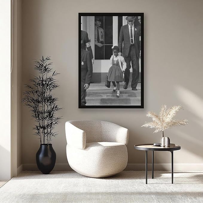 Young Black Girl Protesting, Ruby Bridges, Civil Rights Movement, Vintage Feminism Poster Canvas Poster Wall Art Decor Print Picture Paintings for Living Room Bedroom Decoration Black Frame 20x30in(50 - Image 8