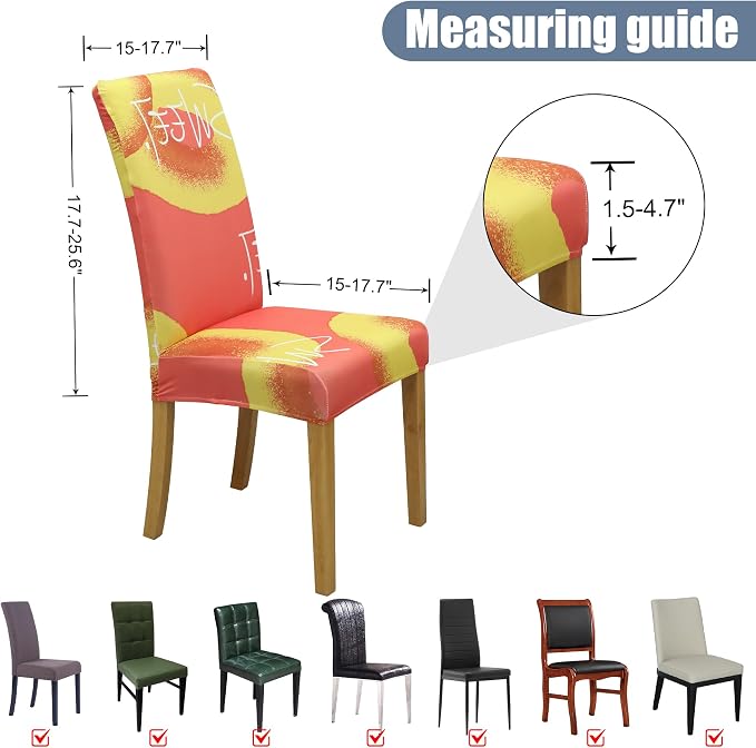 Dining Chair Covers, Stretch Seat Covers, Washable Furniture Protector | 4 Pack, Washable, Stretch Fit, Soft, Non Slip, Dining Chair Covers, Seat Protector, Furniture Cover,Easy Clean - Image 5