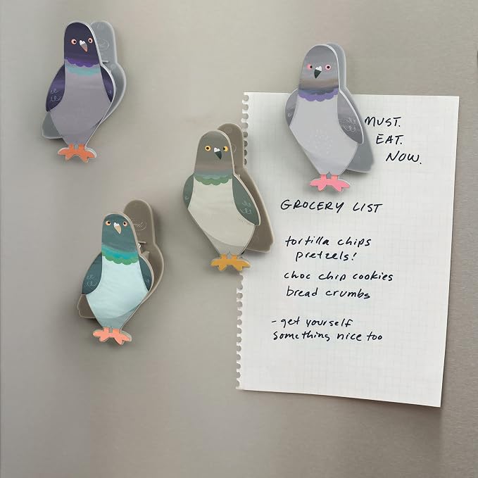 Genuine Fred PECKISH, Pigeon Magnetic Bag Clips, Set of 4, Chip Clips, Bag Clips for Food, or for use on the fridge - Image 4